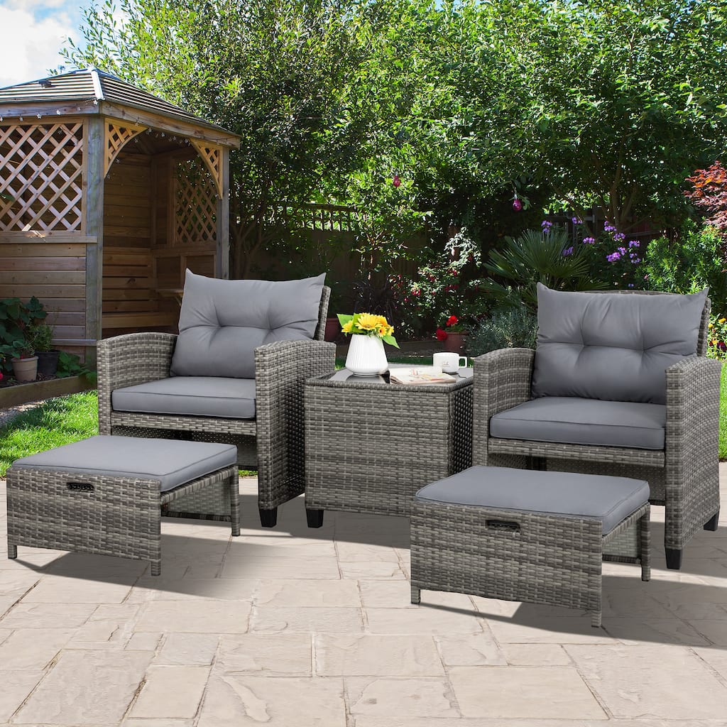 2-Person Patio Conversation Sets with Cushions - Outdoor Sofa Set