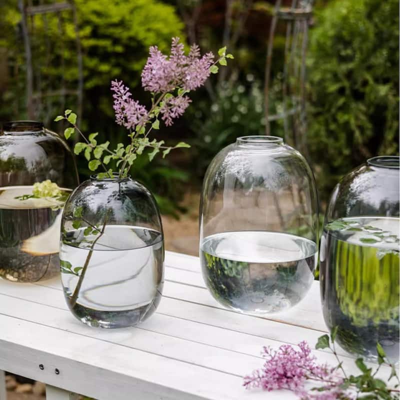 RusticReach Modern Clear Glass Vase