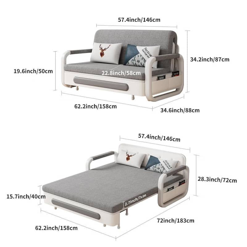 Modern Memory Foam Sleeper Sofa with Storage