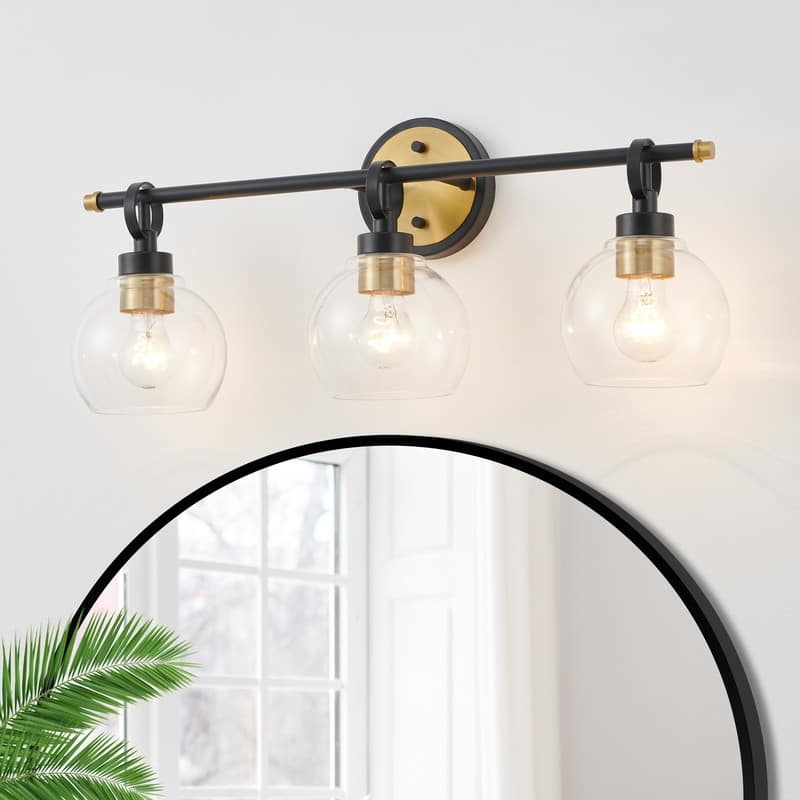 KAWOTI 3-Tire Seashell Pendant Light with Cotton Rope Shade - W25" x D7" x H10.25" - Black&Gold