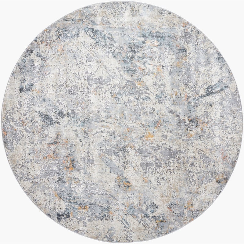 Livabliss Hassler Modern Industrial Area Rug - Grey/Slate - 7'10" Round