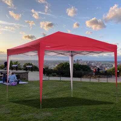 Red Finish Flat top outdoor tent with roof without enclosure waterproof and UV resistant - 118.11"x 118.11"x 98.43"INCH