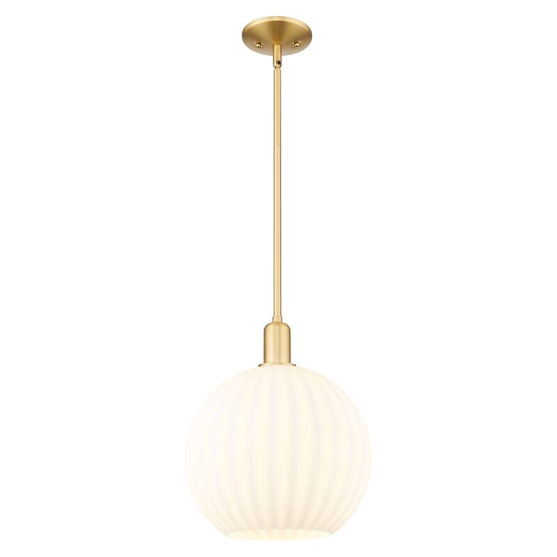 Innovations Lighting Endless Possibilities Arcadia - White Venetian - 1 Light 12" Stem Hung Mini Pendant - Satin Gold