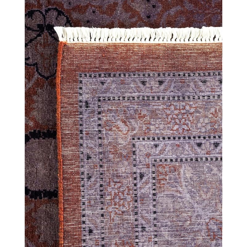 Overton Hand Knotted Wool Vintage Inspired Modern Contemporary Overdyed Purple Area Rug - 10' 2" x 14' 4"