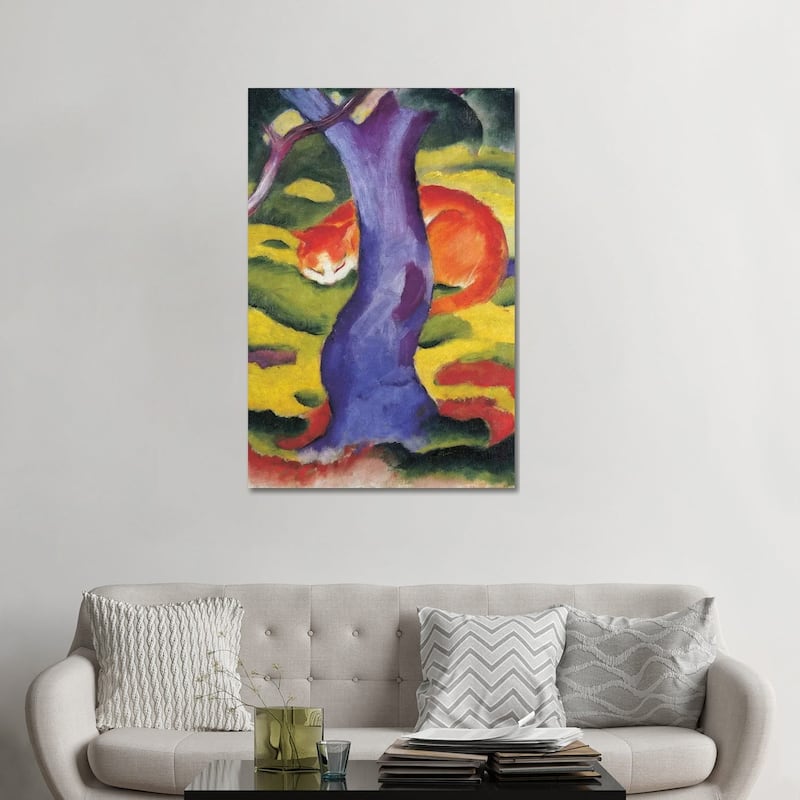 iCanvas "Cat behind tree, 50x70 cm" by Franz Marc Canvas Print - 48x32x1.5
