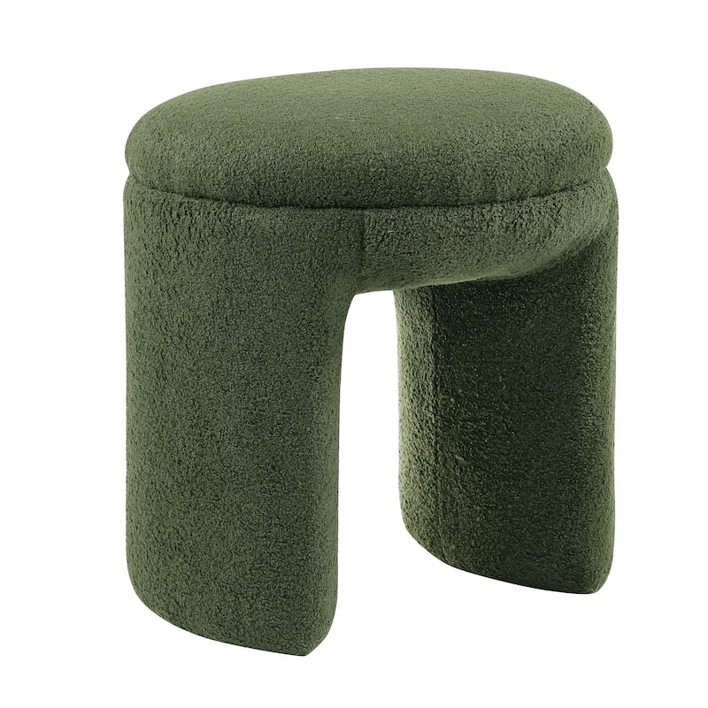 Furniture of America Emery Modern 18-inch U-Shaped Upholstered Ottoman