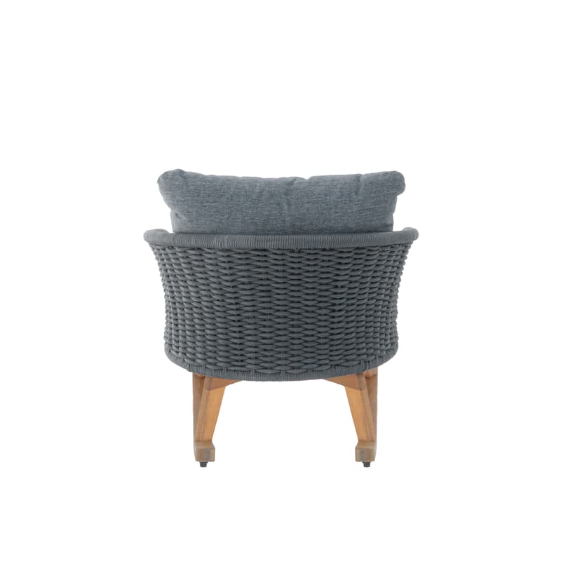 Modern Wicker Rocking Chair – Neutral Beige Finish with Plush Polyester Cushions & Sturdy Wooden Frame.