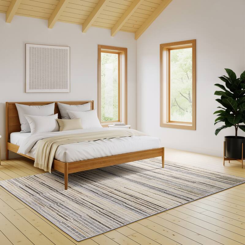 Style Haven Owen Contemporary Layered Stripes Area Rug