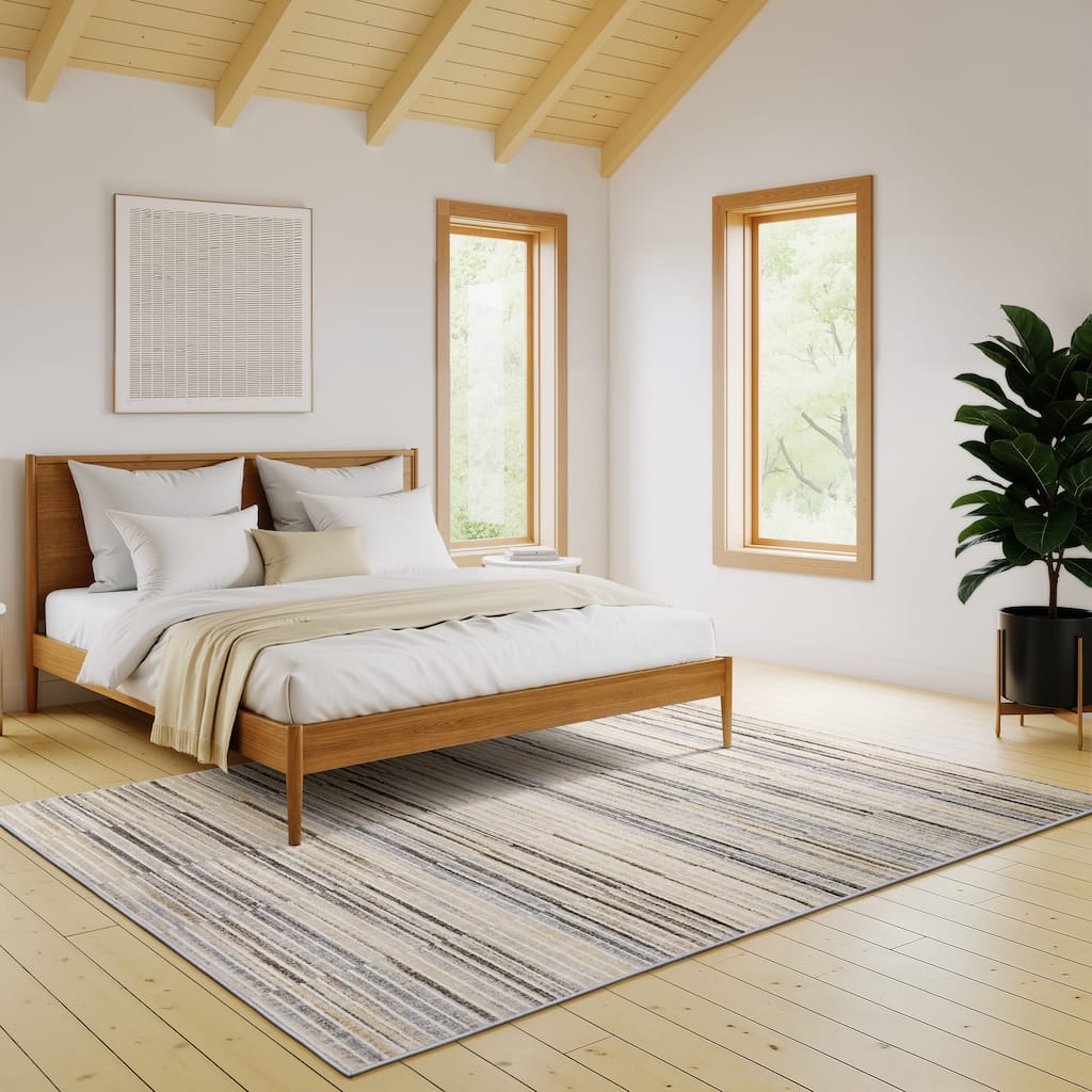 Style Haven Owen Contemporary Layered Stripes Area Rug