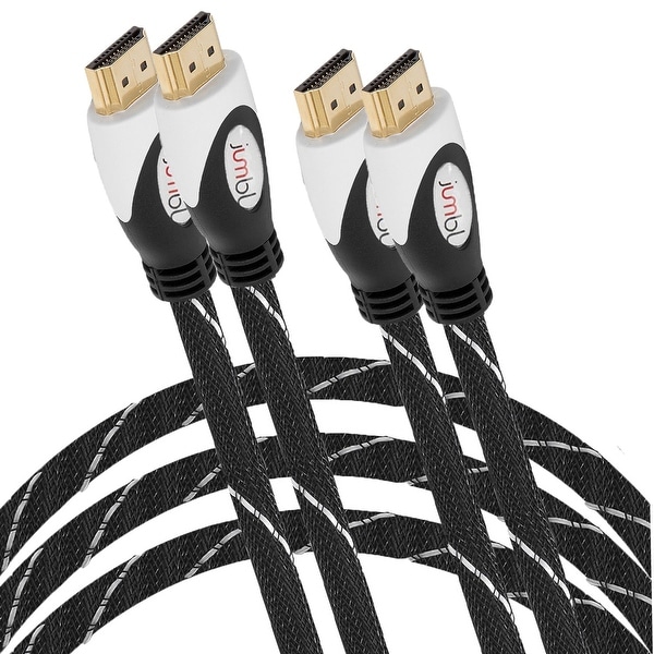 2 PACK High-Speed HDMI to HDMI type A-A (25 Feet) Cable Supports 3D & 4K Resolution, Ethernet, 1080P and Audio Return - Nylon