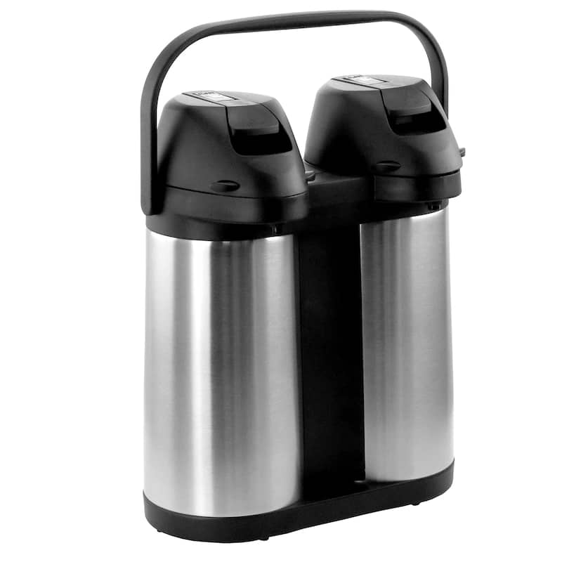 Duo-Pot 1.9L Stainless Steel Airpot Coffee Carafe Hot/Cold in Silver