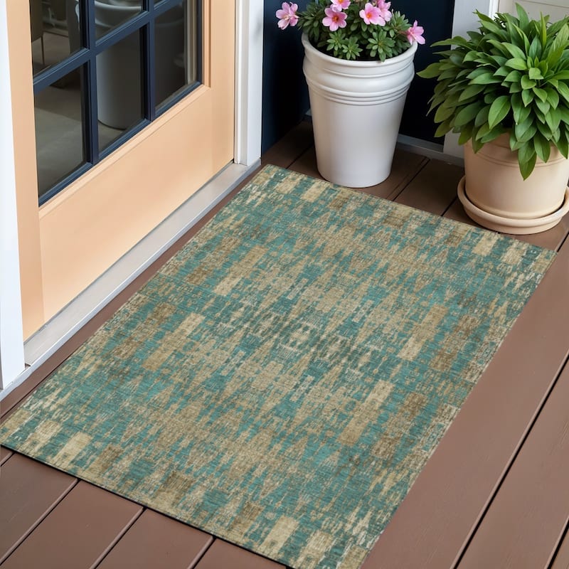 HomeRoots Moroccan Transitional Rectangle Outdoor Rug - 3' x 5'