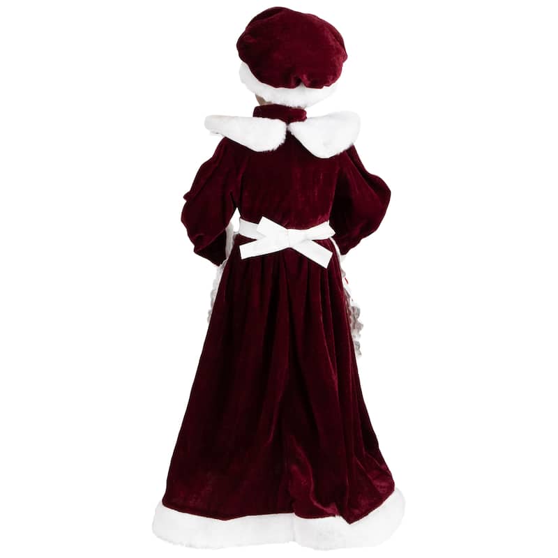 Animated and Musical African American Mrs. Claus with Lighted Candle Christmas Figure - 24"