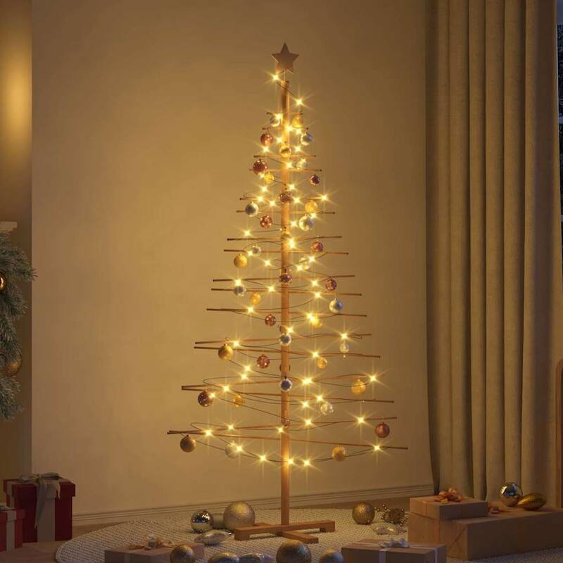 vidaXL Wooden Christmas Tree with Stand Brown bamboo - Brown 70.9 - 6 Foot