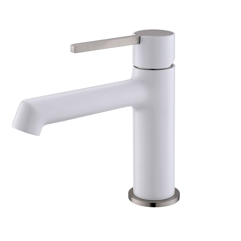 Bathroom Deck Mount Single Handle Sink Faucet - White