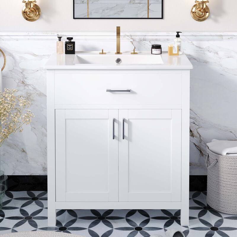 30-Inch Bathroom Vanity with Ceramic Sink