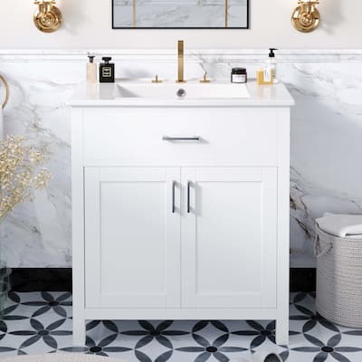 30-Inch Bathroom Vanity with Ceramic Sink