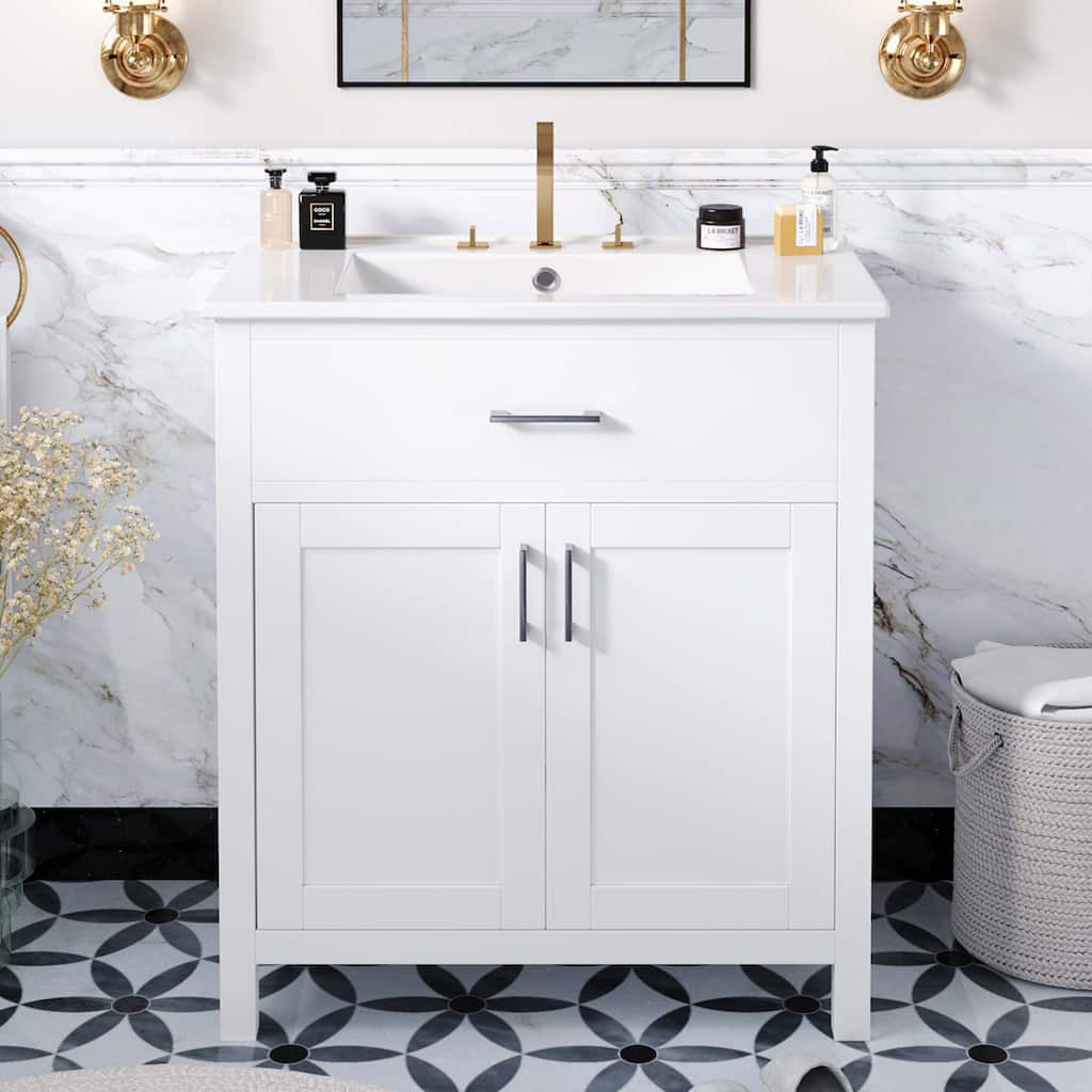 30-Inch Bathroom Vanity with Ceramic Sink