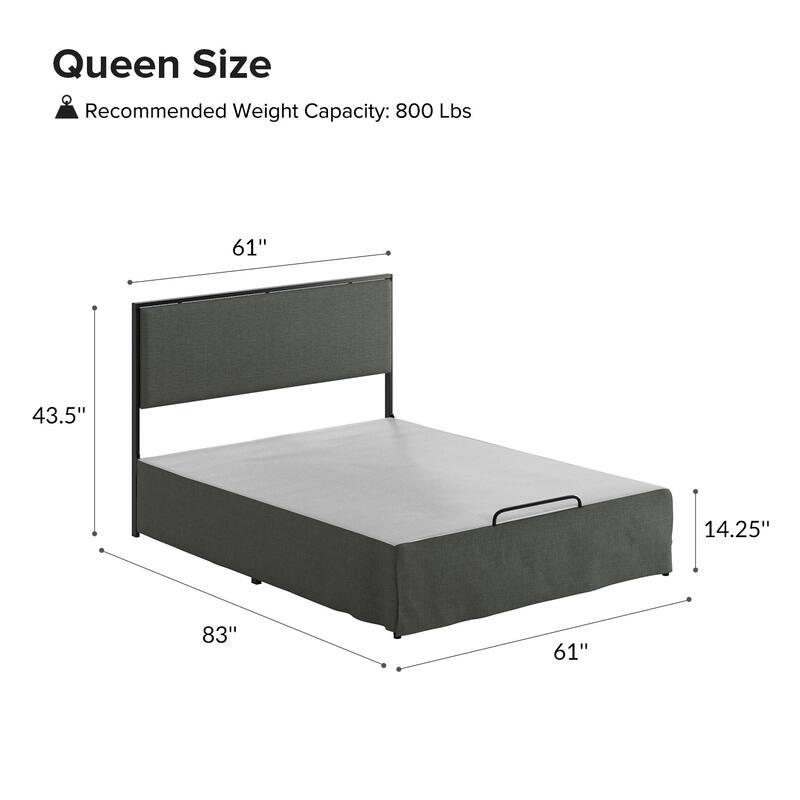 Oliver Modern Washable Slipcover Bed Upholstered Metal by HULALA HOME