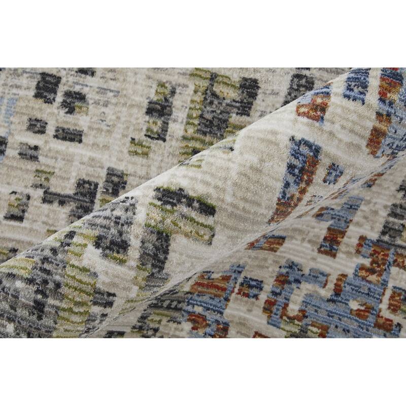 HomeRoots Abstract Casual Runner Area Rug - 87.00 in. x 30.00 in. x 0.47 in.