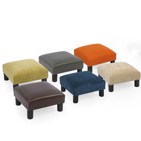 Adeco Small Ottoman Upholstered Footrest Pet Steps Dog Stairs Stool