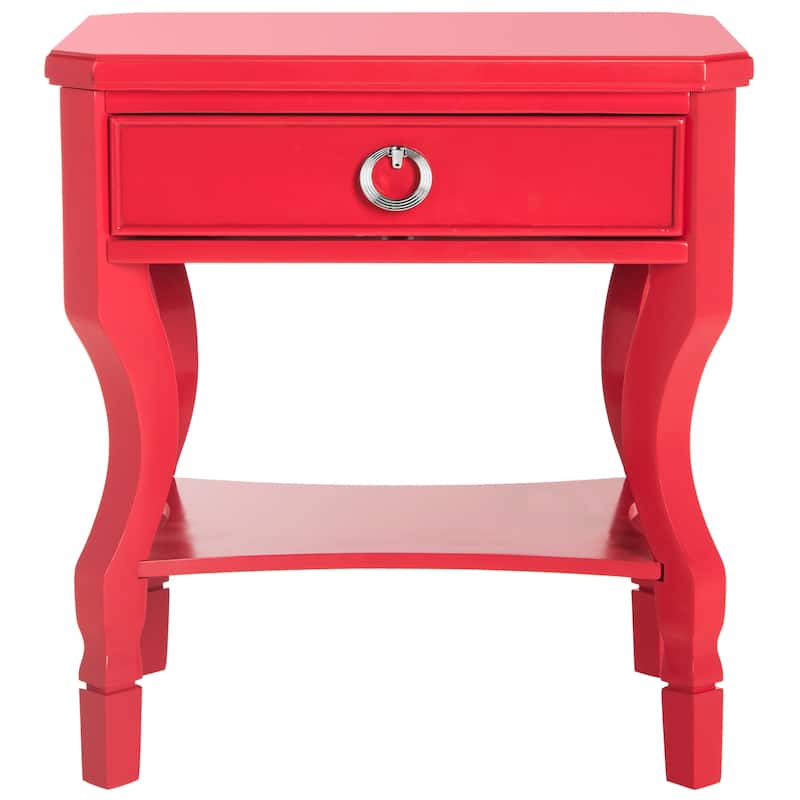 SAFAVIEH Adrianne One Drawer Black / Black Nightstand