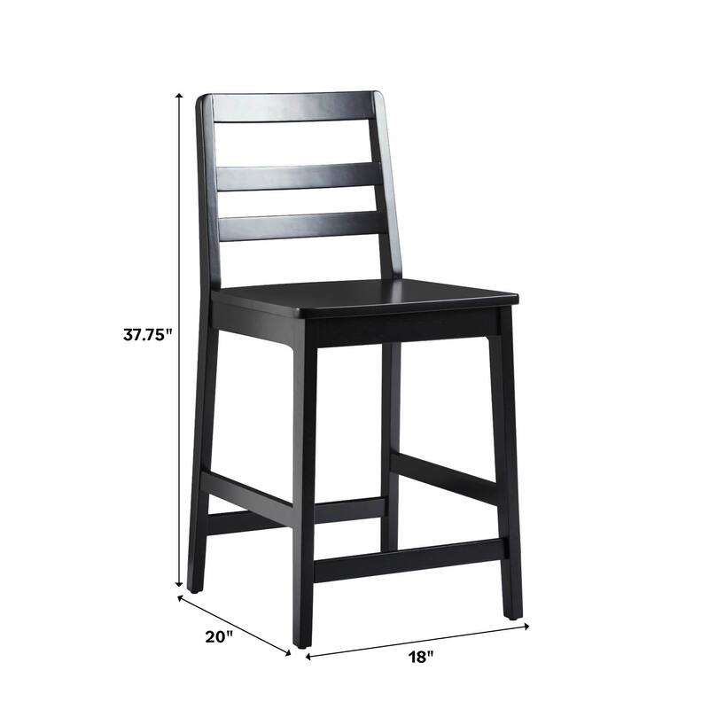 Middlebrook Designs Solid Wood Ladder Back Counter Stool (Set of 2)