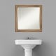 preview thumbnail 15 of 35, Beveled Wood Bathroom Wall Mirror - Owl Brown Narrow Frame