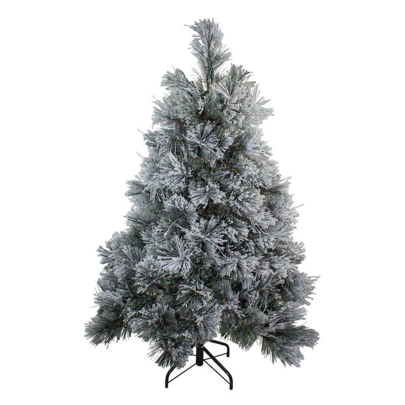 Flocked Black Spruce Artificial Christmas Tree - Unlit - 4.5 Foot
