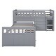 preview thumbnail 16 of 37, L-shaped Space-Saving Twin Loft and Twin Platform Bed with 7 Drawers and Full Guardrails