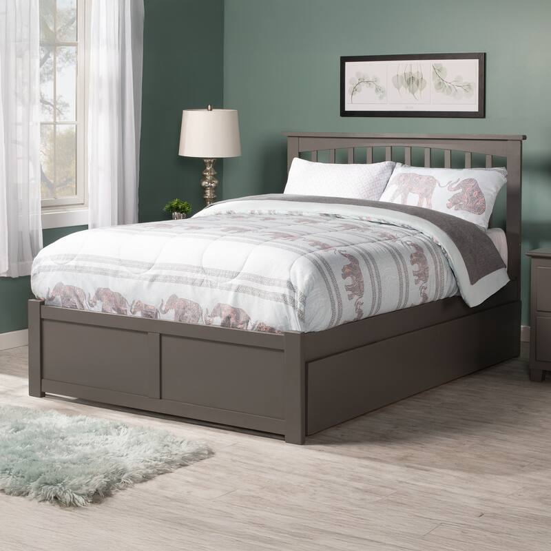 Mission Platform Bed with Footboard and Twin XL Trundle