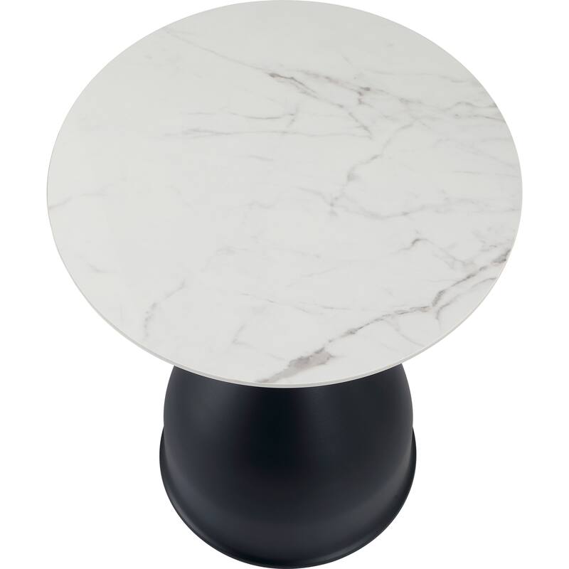 Round Sintered Stone Side Table with Stainless-Steel Base Bento Series
