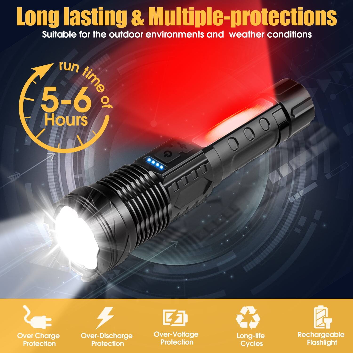 80000 Lumens Rechargeable Flashlights Bed Bath & Beyond 37593599