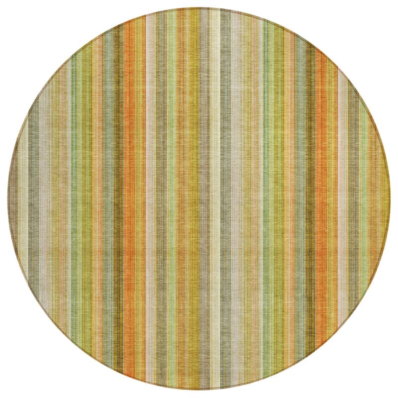Machine Washable Indoor/ Outdoor Striped Chantille Rug