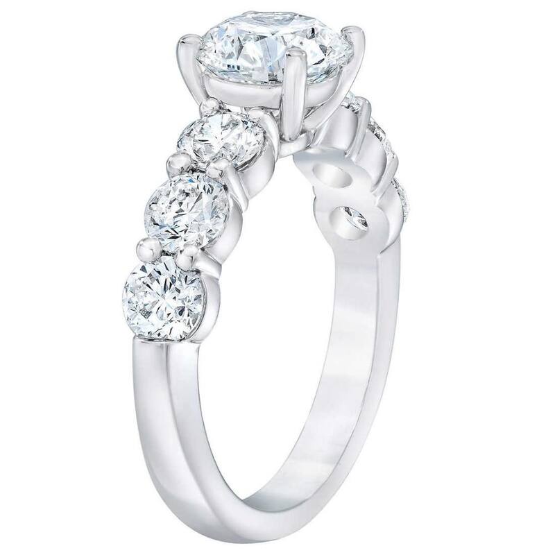 4 1/2 Ct T.W. Round Diamond Engagement Ring White Gold Lab Grown