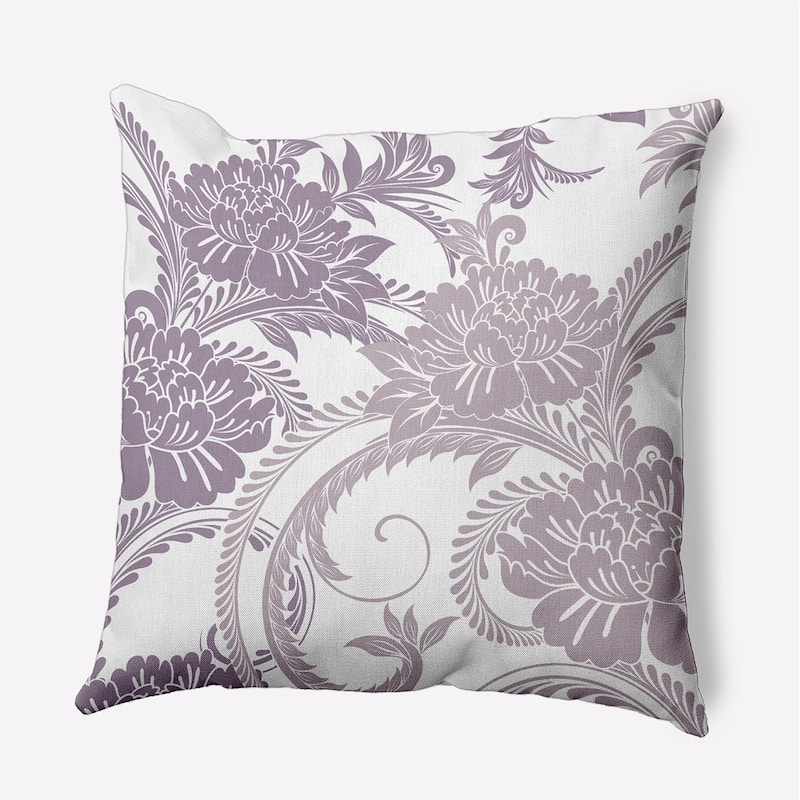 Flower Flourish Polyester Indoor Pillow - Larkspur - 18" x 18"