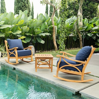 Cambridge Casual Lowell 3-Piece Teak Patio Chat Set