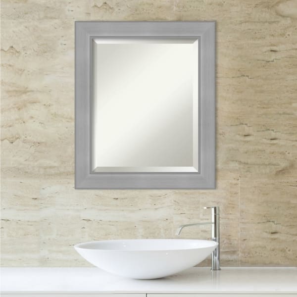 Vista Brushed Nickel Bathroom Vanity Wall Mirror Overstock 31481789
