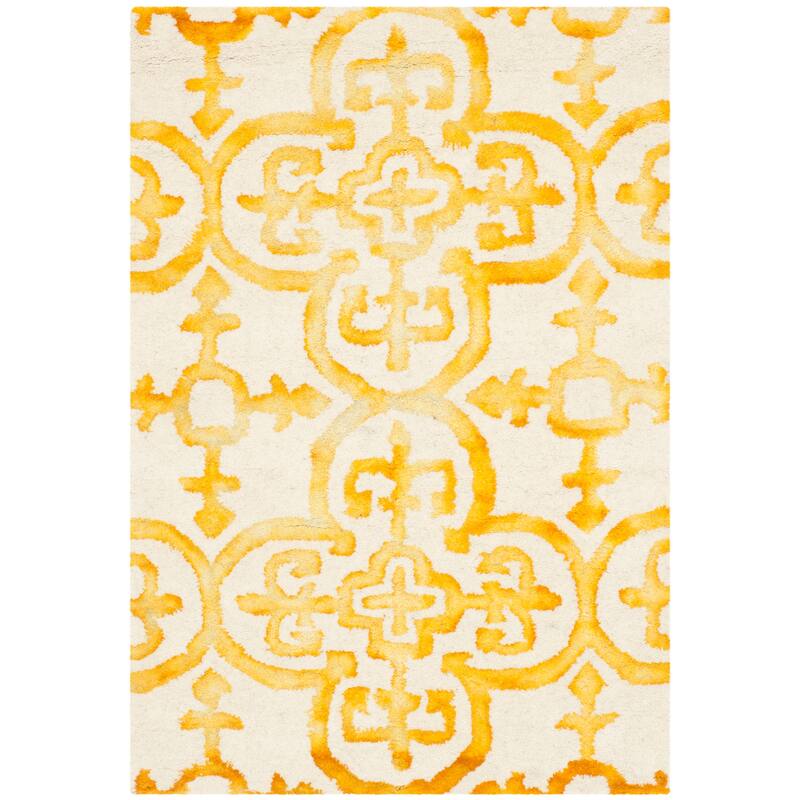 SAFAVIEH Handmade Dip Dye Reintraut Watercolor Vintage Boho Wool - 2' x 3' - Ivory/Gold - Runner/Rectangle