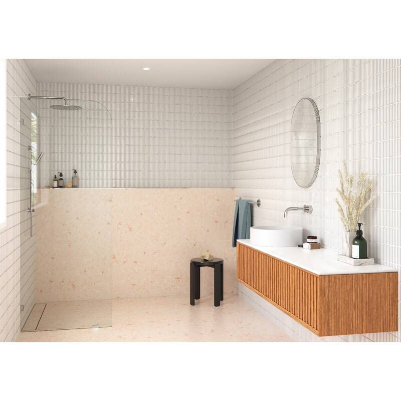 Glass Warehouse 38" x 78" Frameless Shower Door - Single Fixed Panel Radius