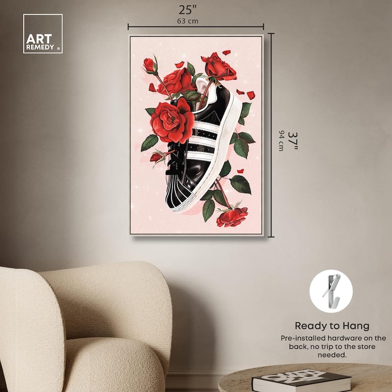 Sporty Sneaker Flowers Canvas by Art Remedy