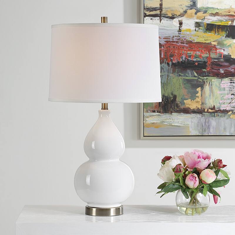 Strick & Bolton Ceramic Glazed Metal Table Lamp