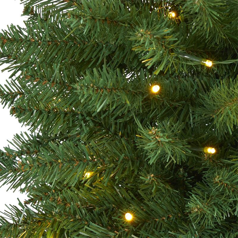 3' Slim Green Mountain Pine Christmas Tree with 50 Clear LED Lights