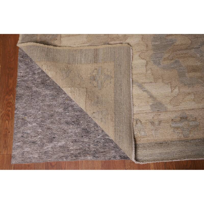 Gray Oushak Vegetable Dye Large Area Rug Handmade Wool Carpet - 10'4" x 13'10"