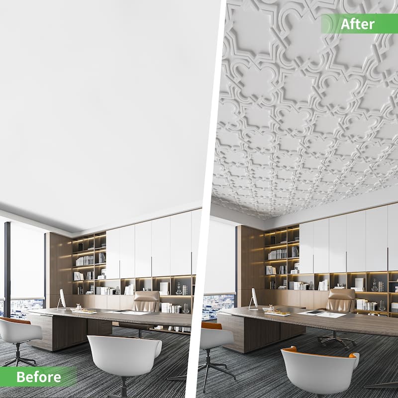 Art3d 3D PVC Ceiling Tiles, 3D Wall Panels, 2x2 ft. (pack of 12)