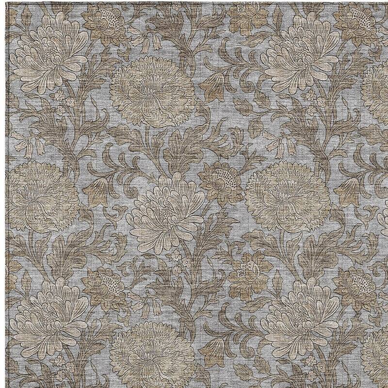 HomeRoots Floral Transitional Rectangle Outdoor Rug