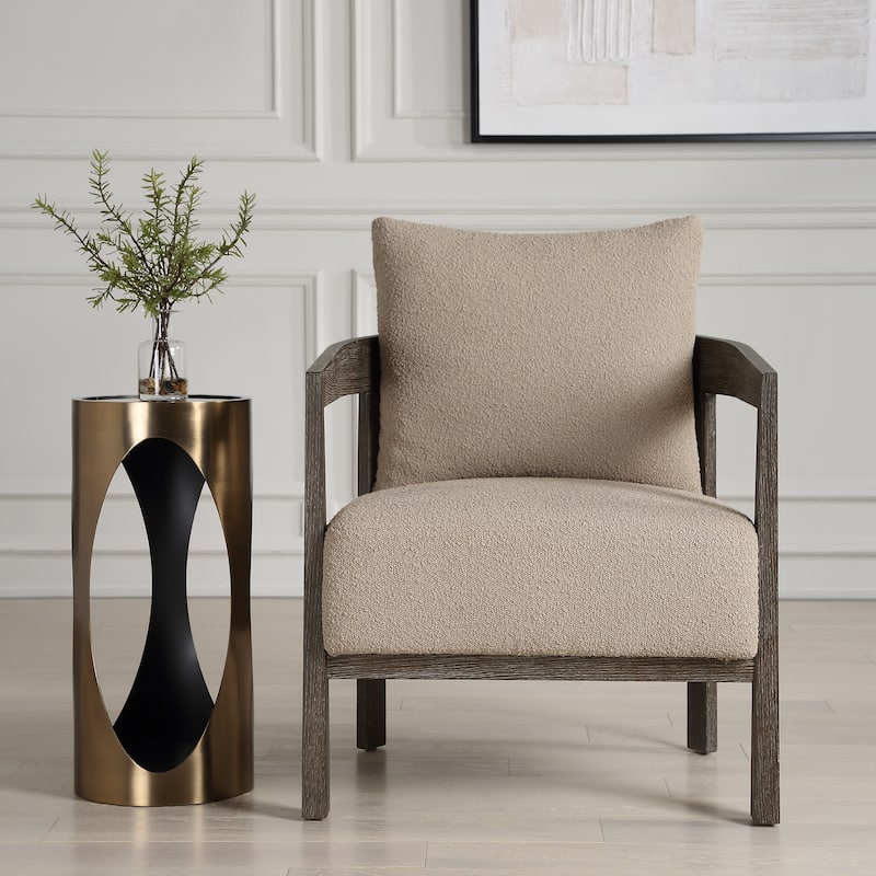Uttermost 23832 Sienna 27" Wide Wood Framed Polyester Accent Chair