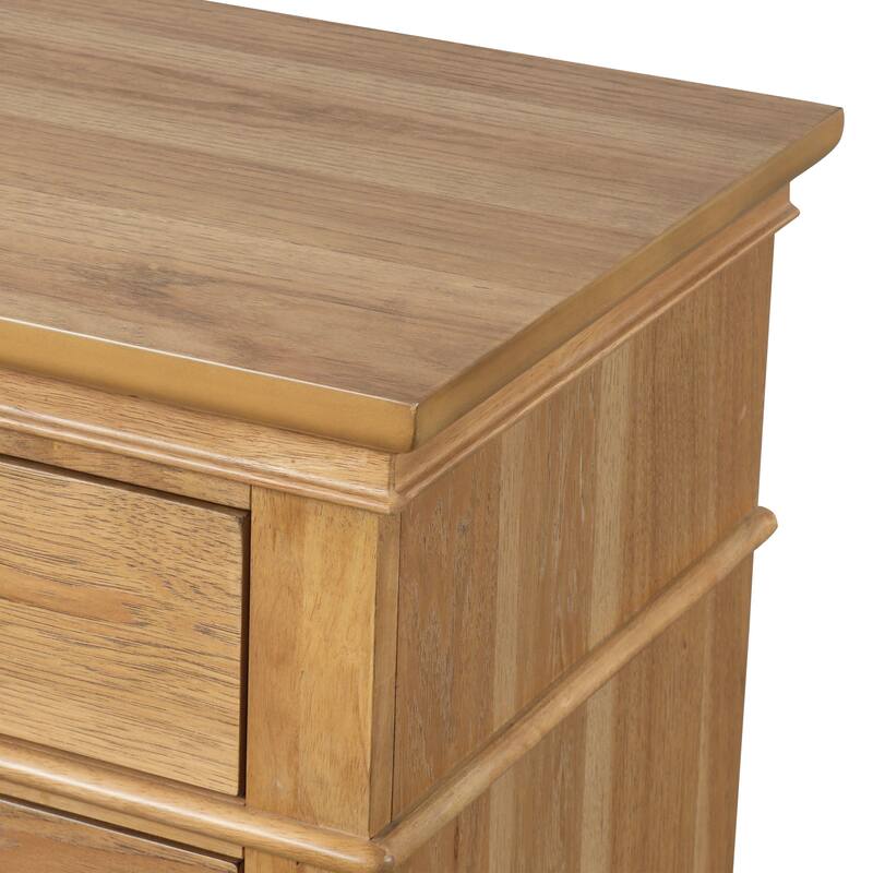 Furniture of America Wellington Farmhouse Natural Oak Wood 2-Drawer Nightstand