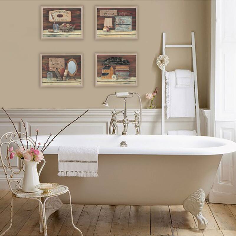 TrendyDecor4U Contemporary "BATHROOM COLLECTION I" 4-Piece Vignette by Pam Britton