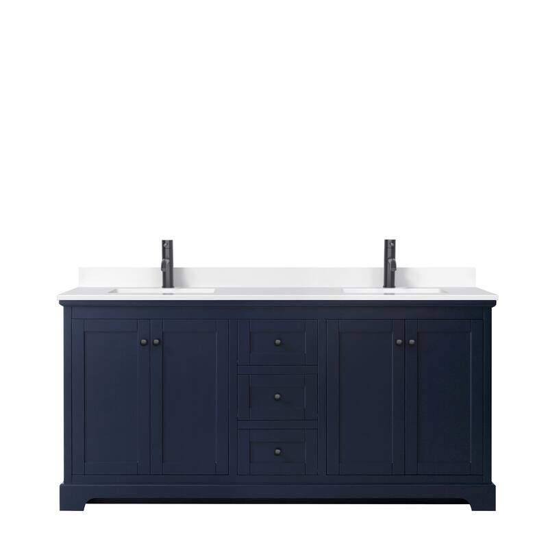 Avery 72 Inch Double Vanity, Cultured Marble Top